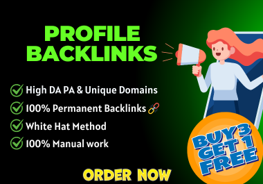 100 Manual Profile Backlinks with Do-follow Permanent...