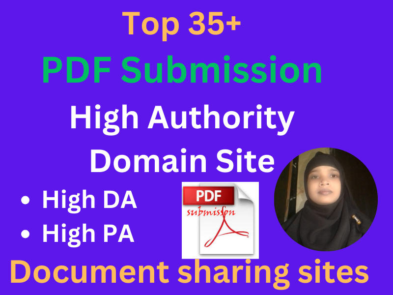 I will pdf submission to 35+document sharing sites Hi...