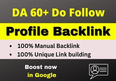 Manual 100 Profile backlinks High Authority Backlinks...