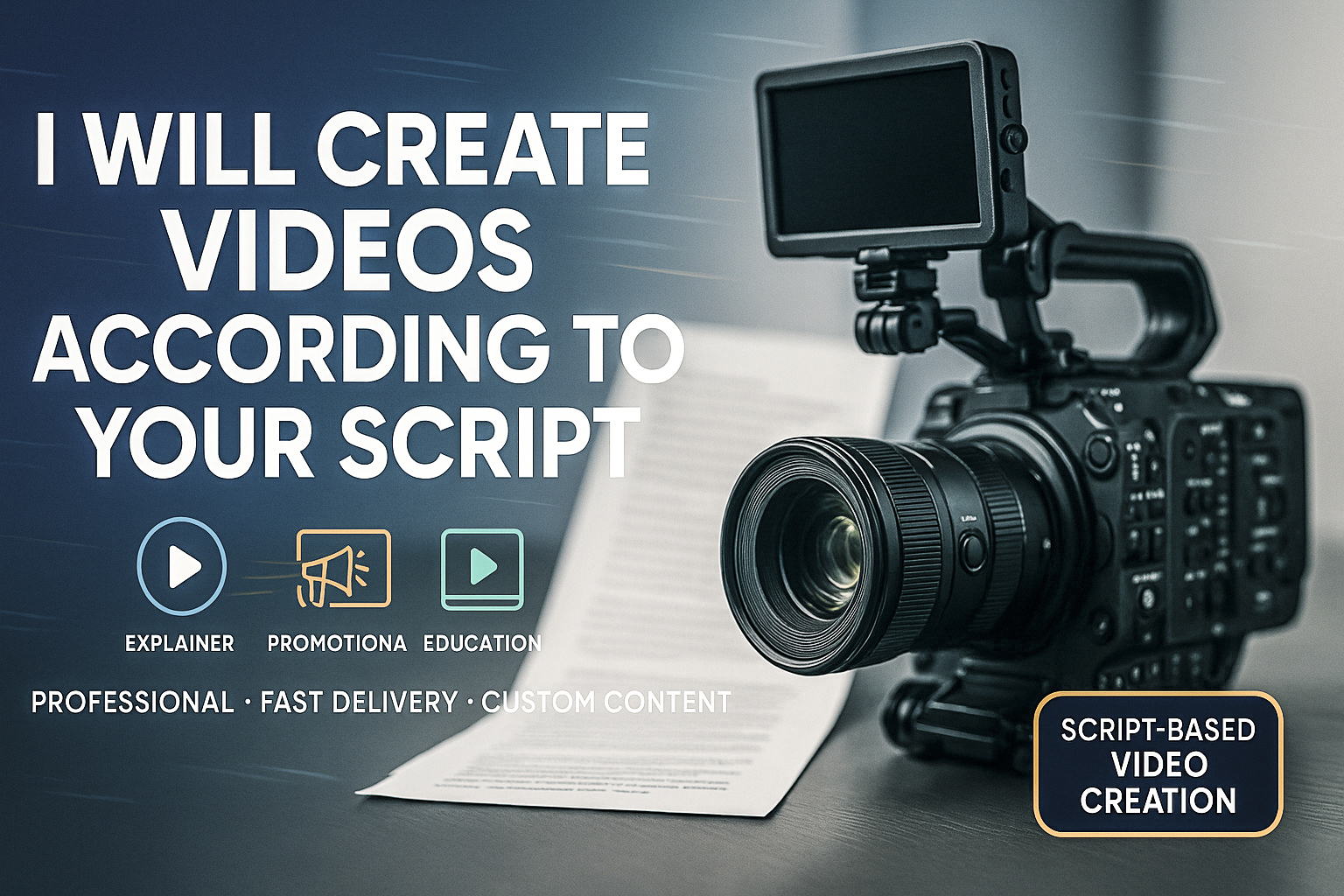 I will create videos according to your script