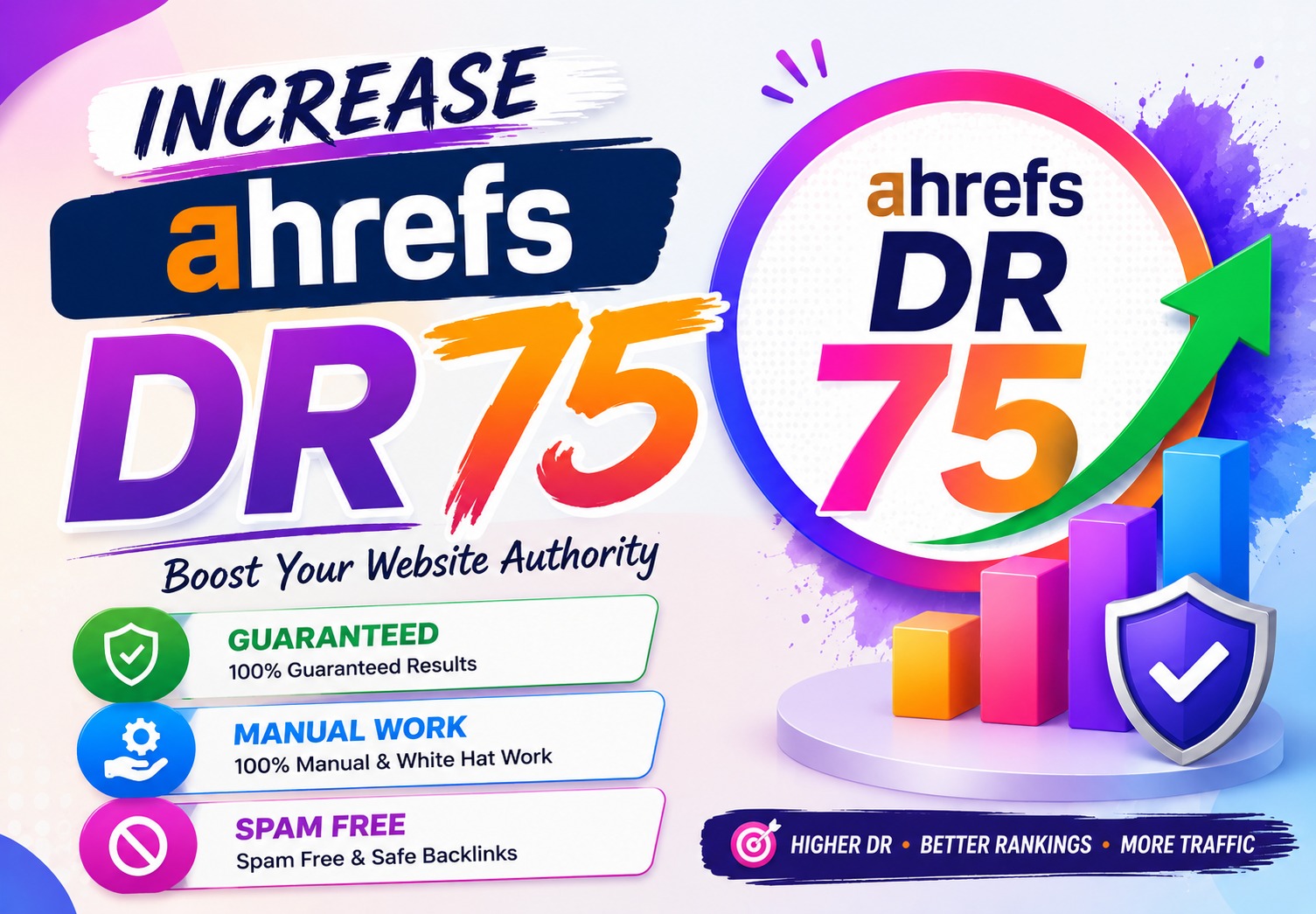 Boost Ahrefs DR 75 of Website with SEO backlinks Guar...