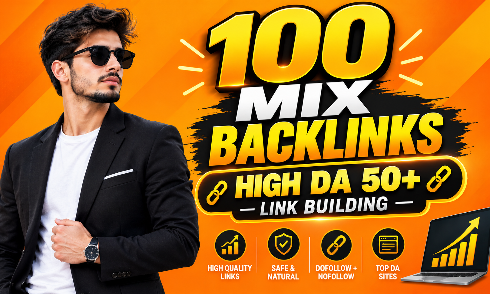 100 Quality Mix Backlinks DA 50+ Manual SEO Link Buil...