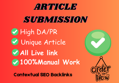 I will create 29 article submission backlinks off pag...