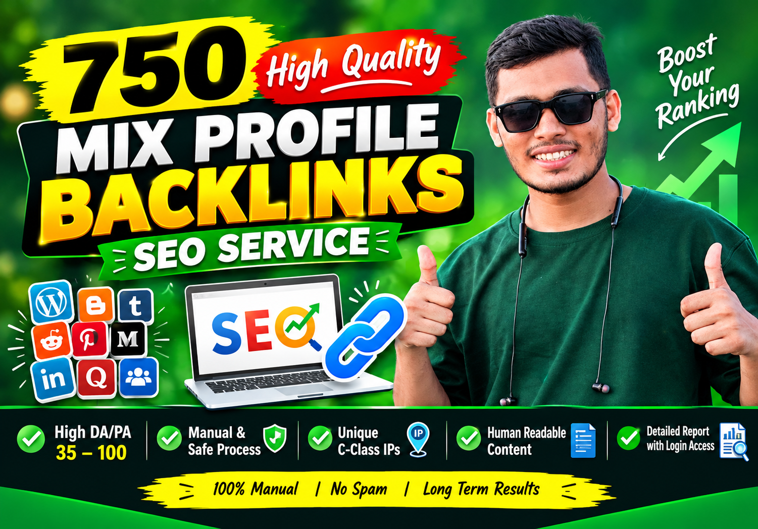 I will create 750 mixed profile backlinks to boost yo...