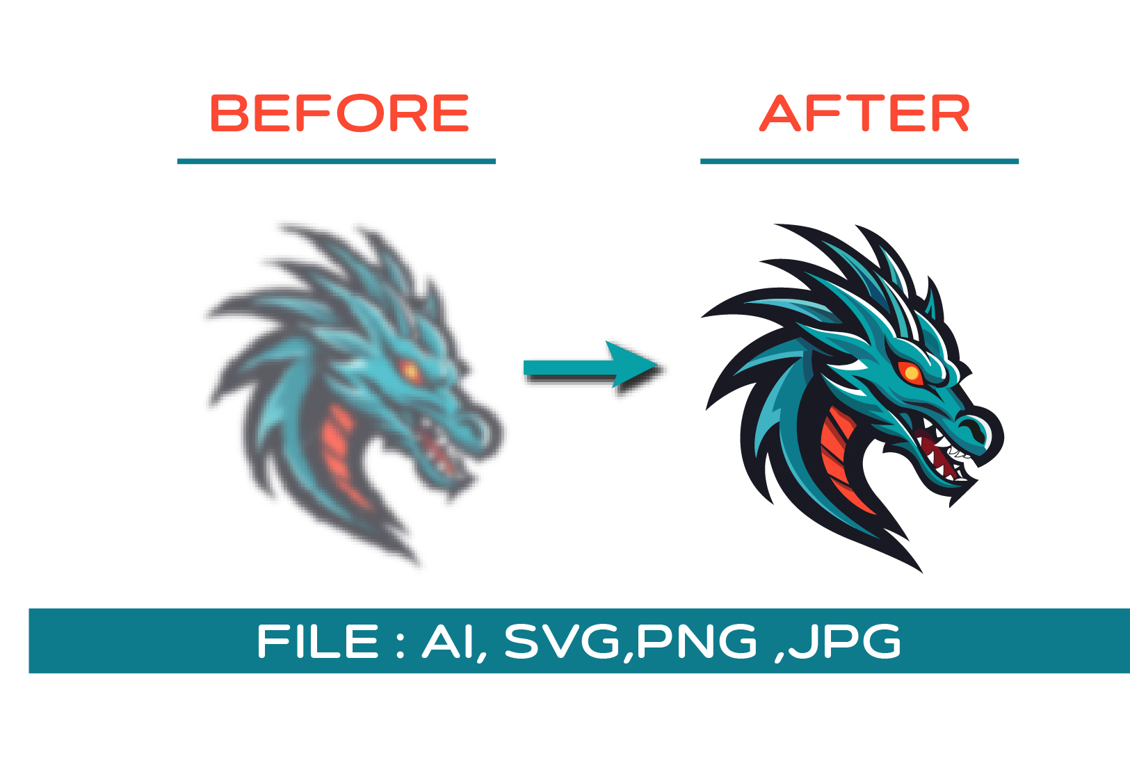 I will do redesign, vectorize, convert to vector, red...