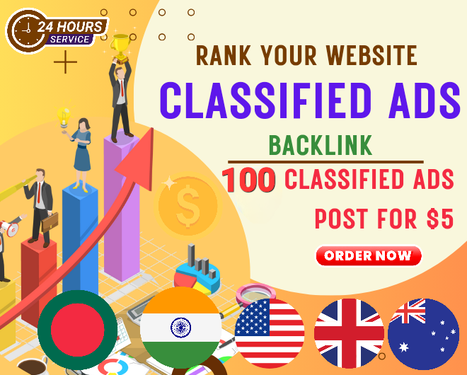 100+ Classified Ad post Backlink service on Top rated...
