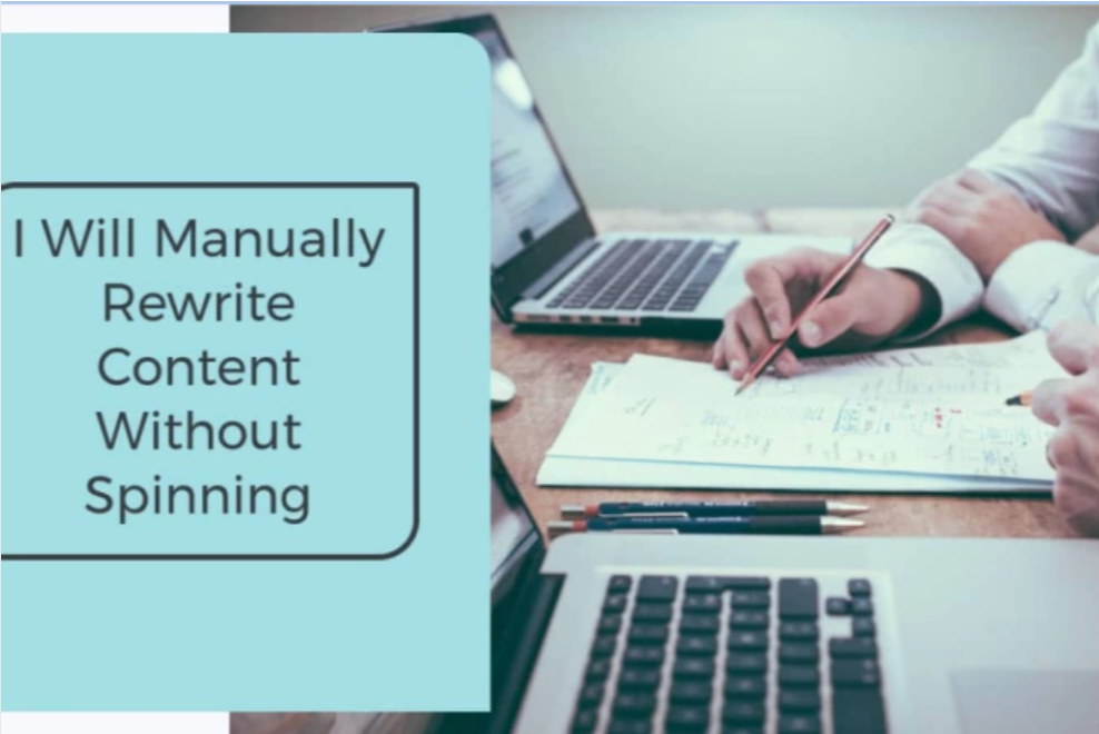 I will Manually Rewrite Content Without Spinning 1,50...