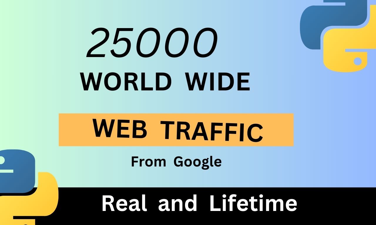 I will do 25000 World Wide Web Traffic From Google Fo...