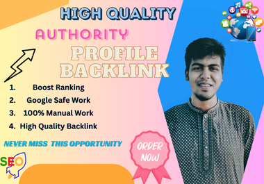 I will build manually 100 high DA PA profile creation...