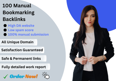 100 high quality bookmarking backlinks to improve web...