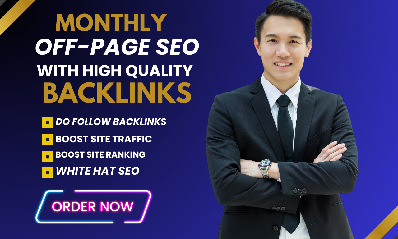 I will do monthly off page SEO link building for your...