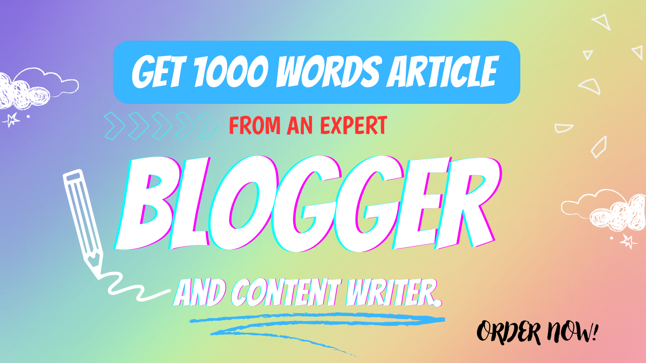Get 5x1000 words SEO-Optimised Articles for your blog...