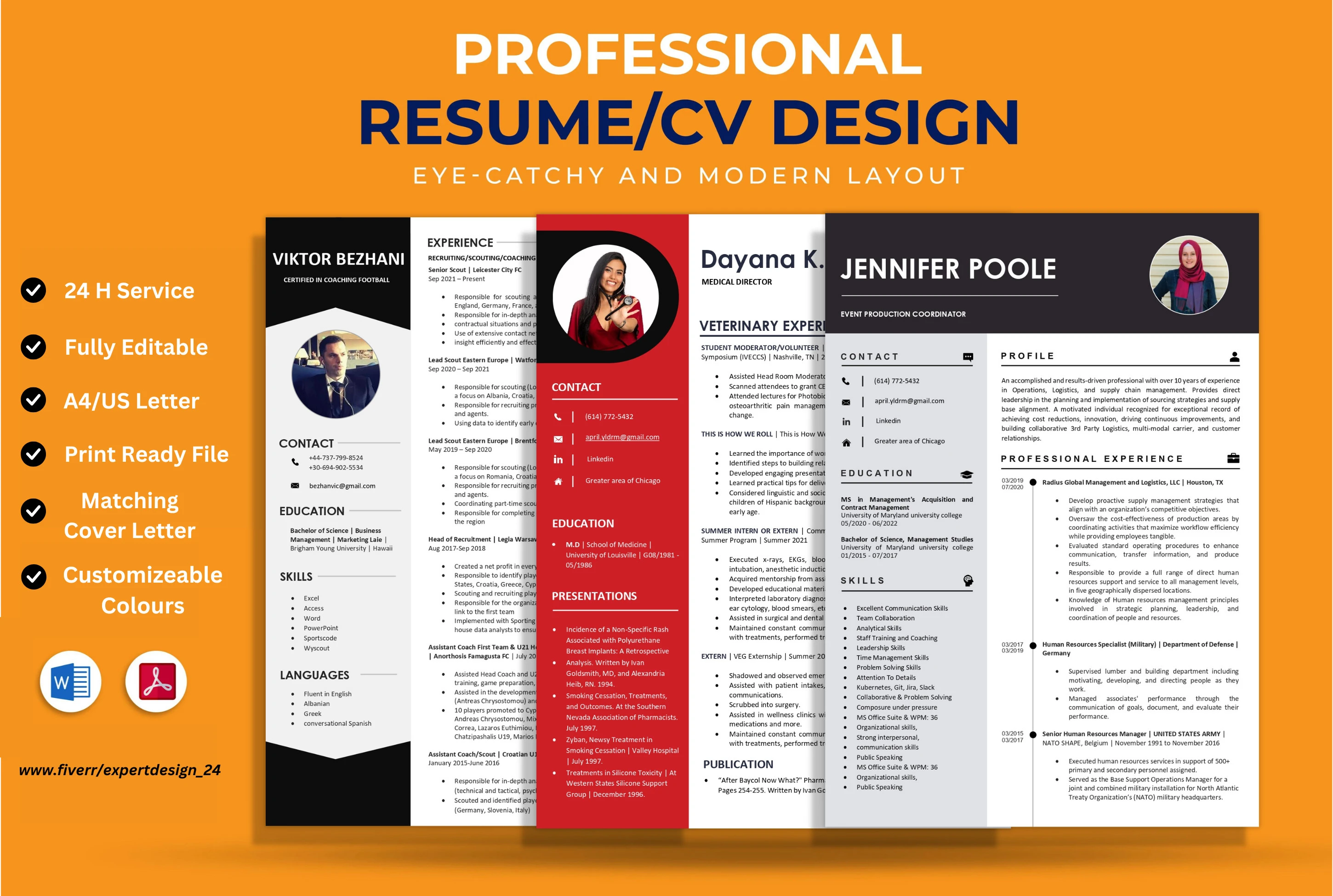 I will make impressive professional resume design and...