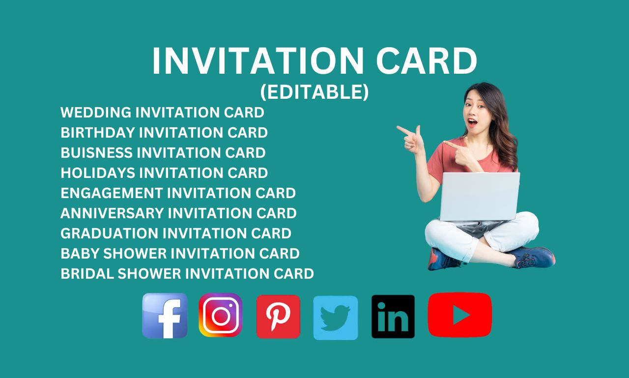 i will design invitation card, wedding, birthday and ...
