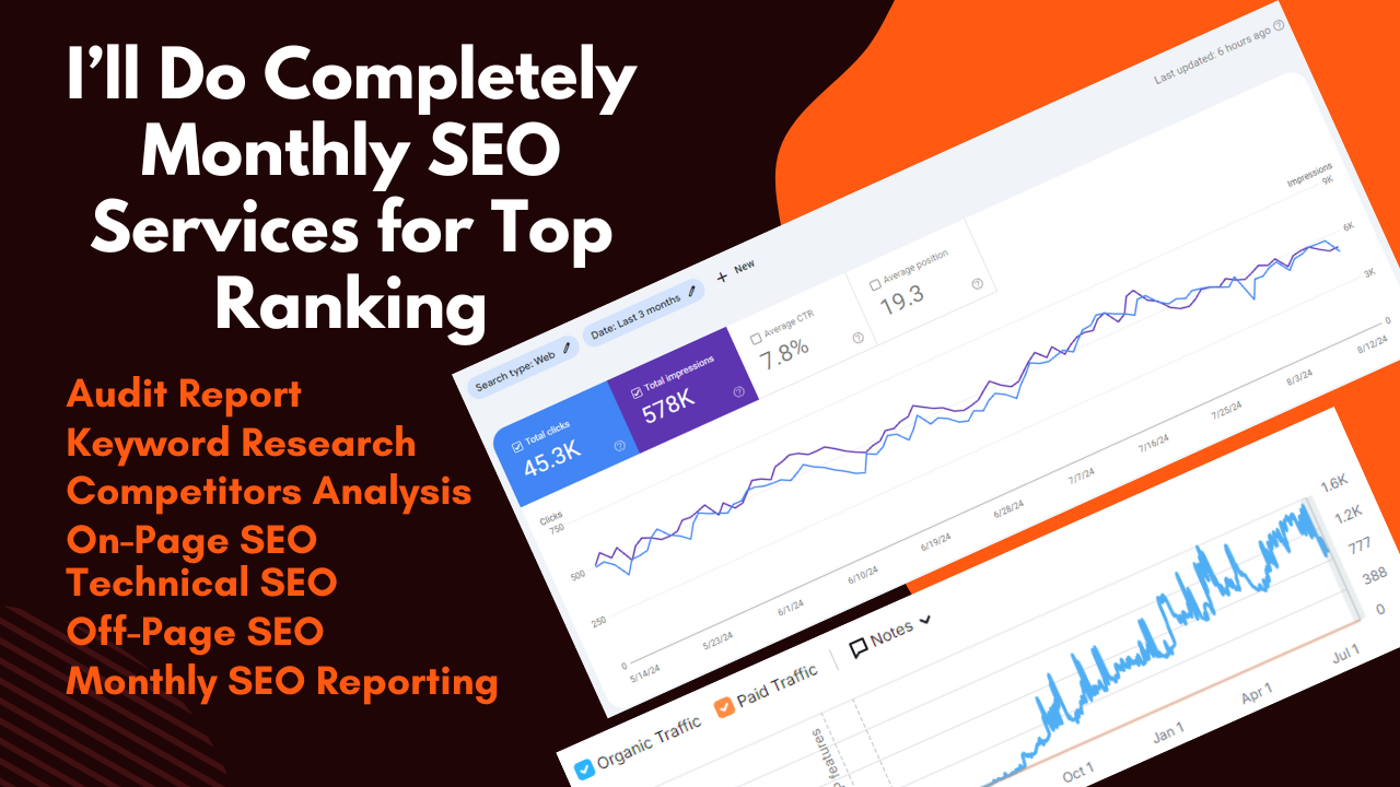 Complete Monthly SEO Service to Rank Website on top o...