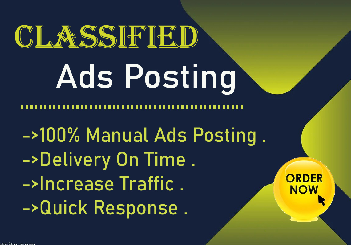 I will provide you with 100 manual Classified Ads pos...
