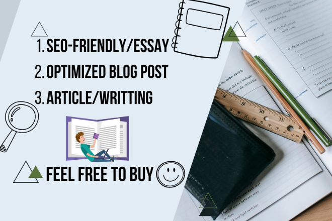 I will write you seo friendly articles, blog, essay...