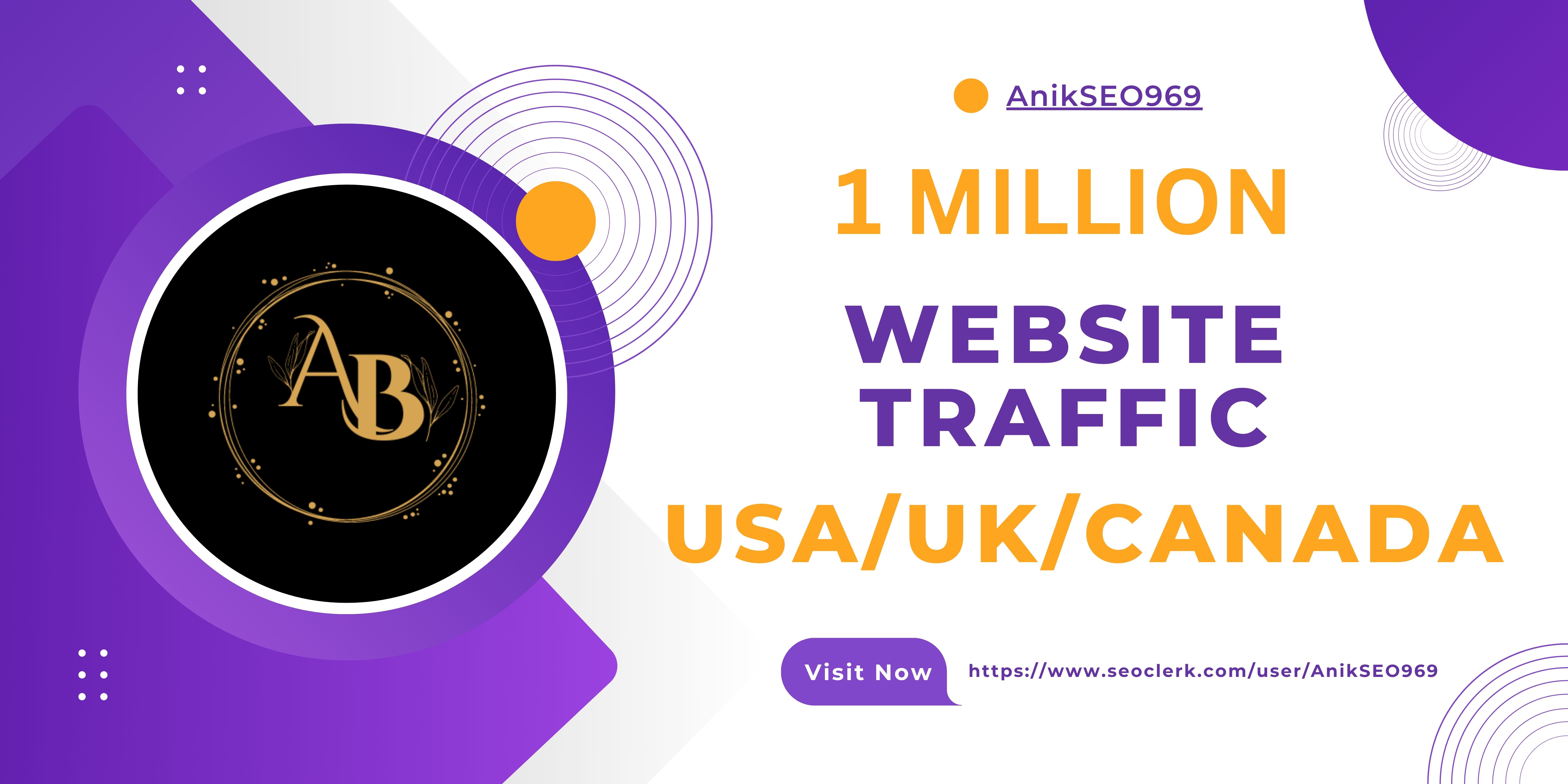 1 Million USA/UK/Canada Social OR Keyword Targeted Tr...