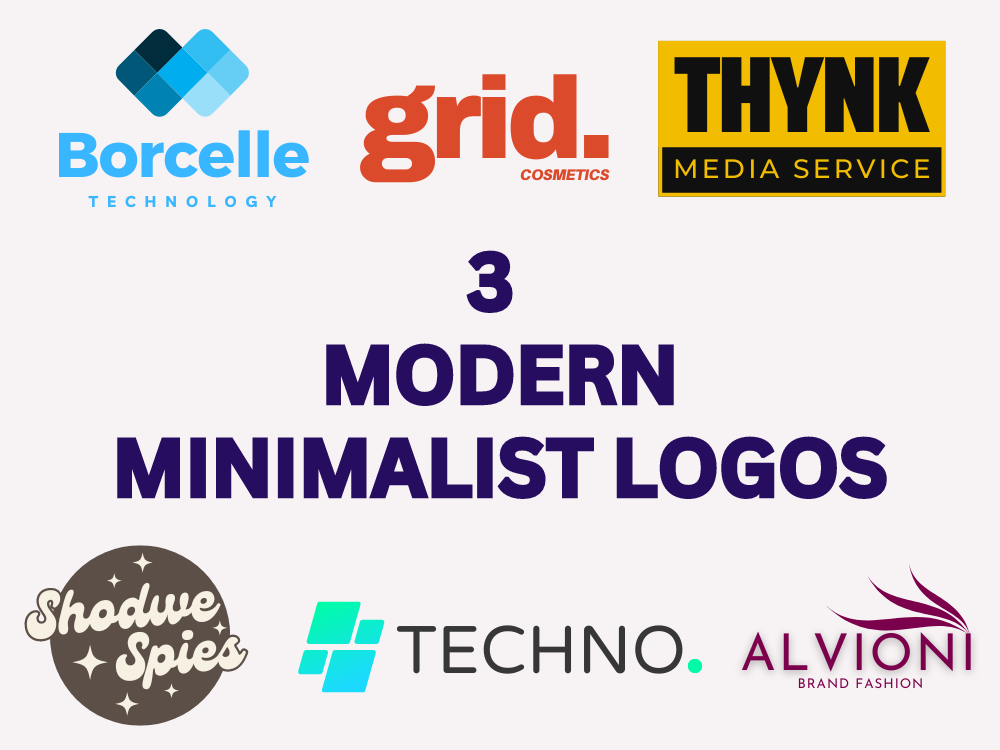I will design 3 premium modern minimalist logo design...