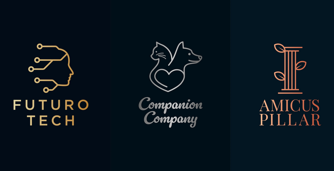 Modern minimalist line art and badge logo design