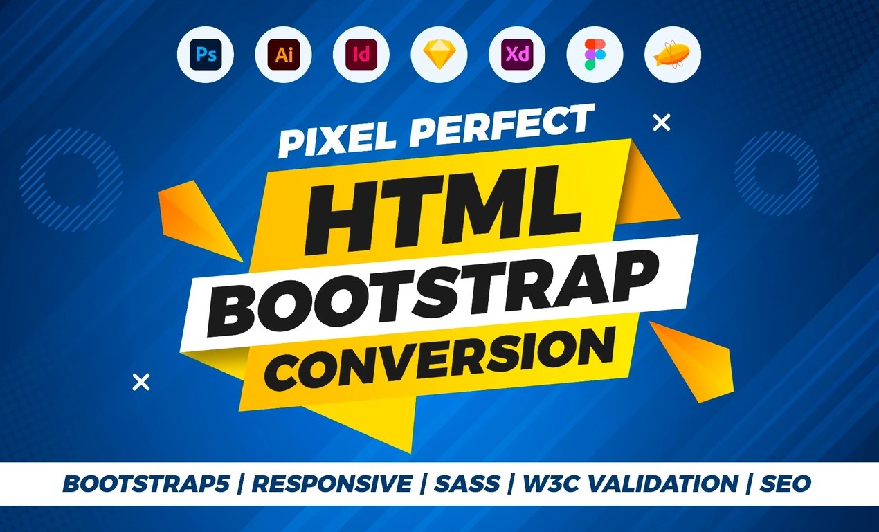 I will design responsive website Using HTML, CSS, B...