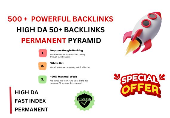 Get 500+ Powerful Backlinks & 80+ DA Safe SEO Bac...
