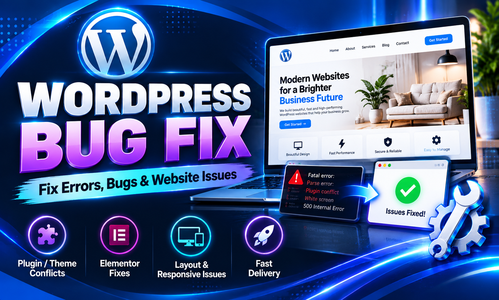 I will fix WordPress errors, bugs and website issues