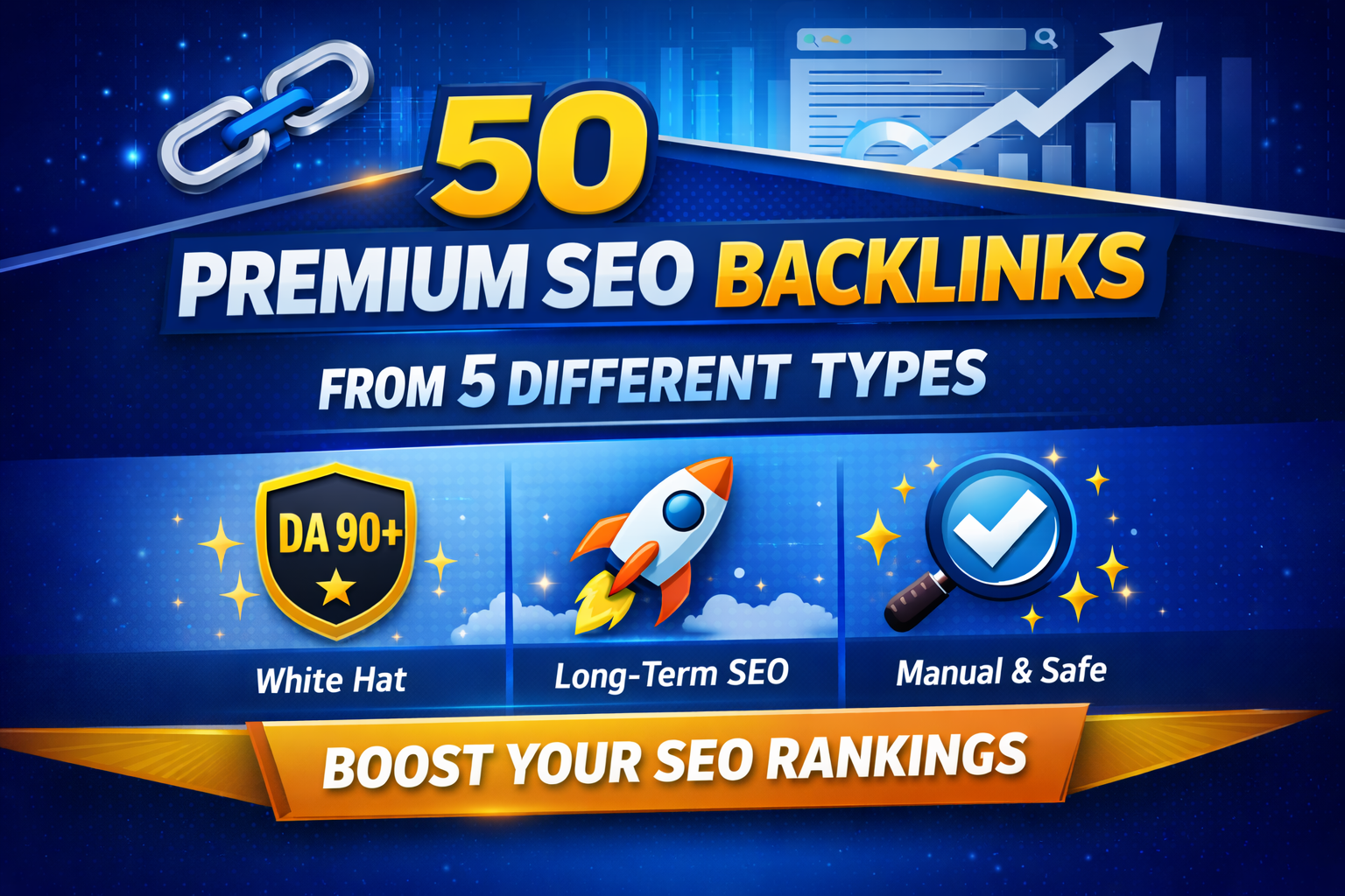 50 Premium Top Backlinks from 5 Type for Stronger SEO...
