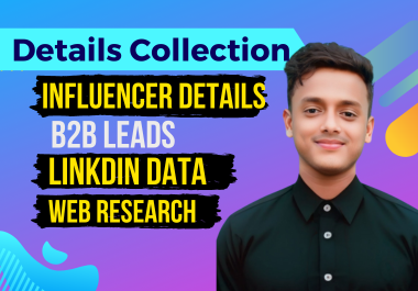 I will do details collection b2b leads company detail...