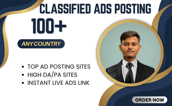 I will post 100+ Classified ads Posting in US, UK, ...