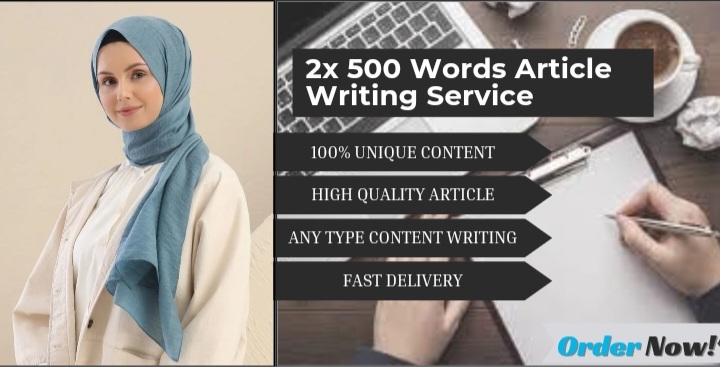 I will write 2x 500 words unique article free from pl...