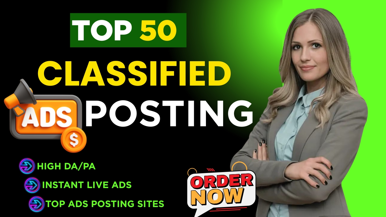 I will post 50classified ads on top classified ads po...
