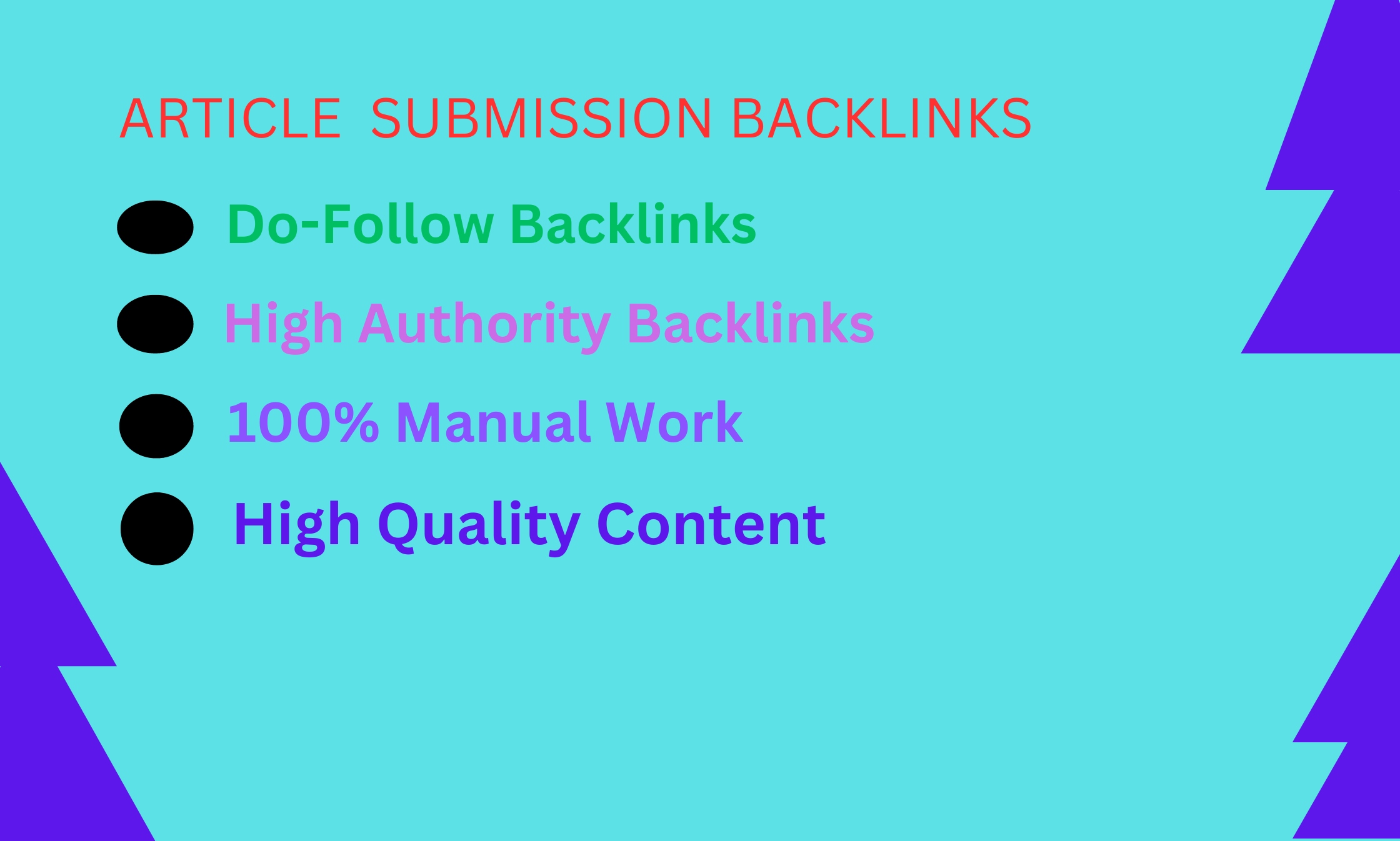 I will do article submission seo backlinks link build...