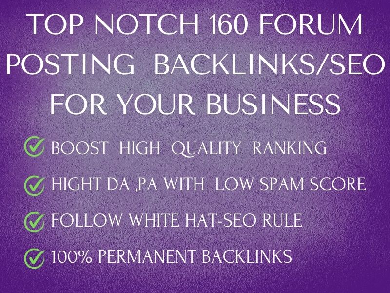I will do 160 unique high quality SEO forum posting b...