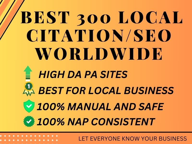 I will help you rank your business with 300 local cit...