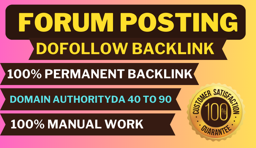 Build 50 Forum Posting Backlinks with High Domain Aut...