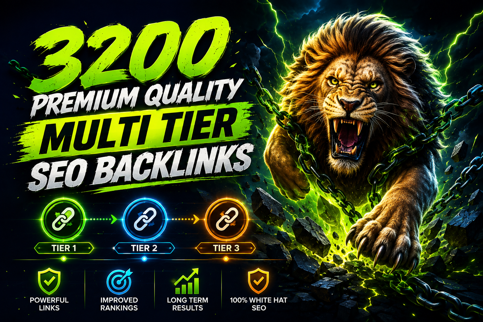 3200 High Quality Multi-Tier SEO Backlinks Powerful L...