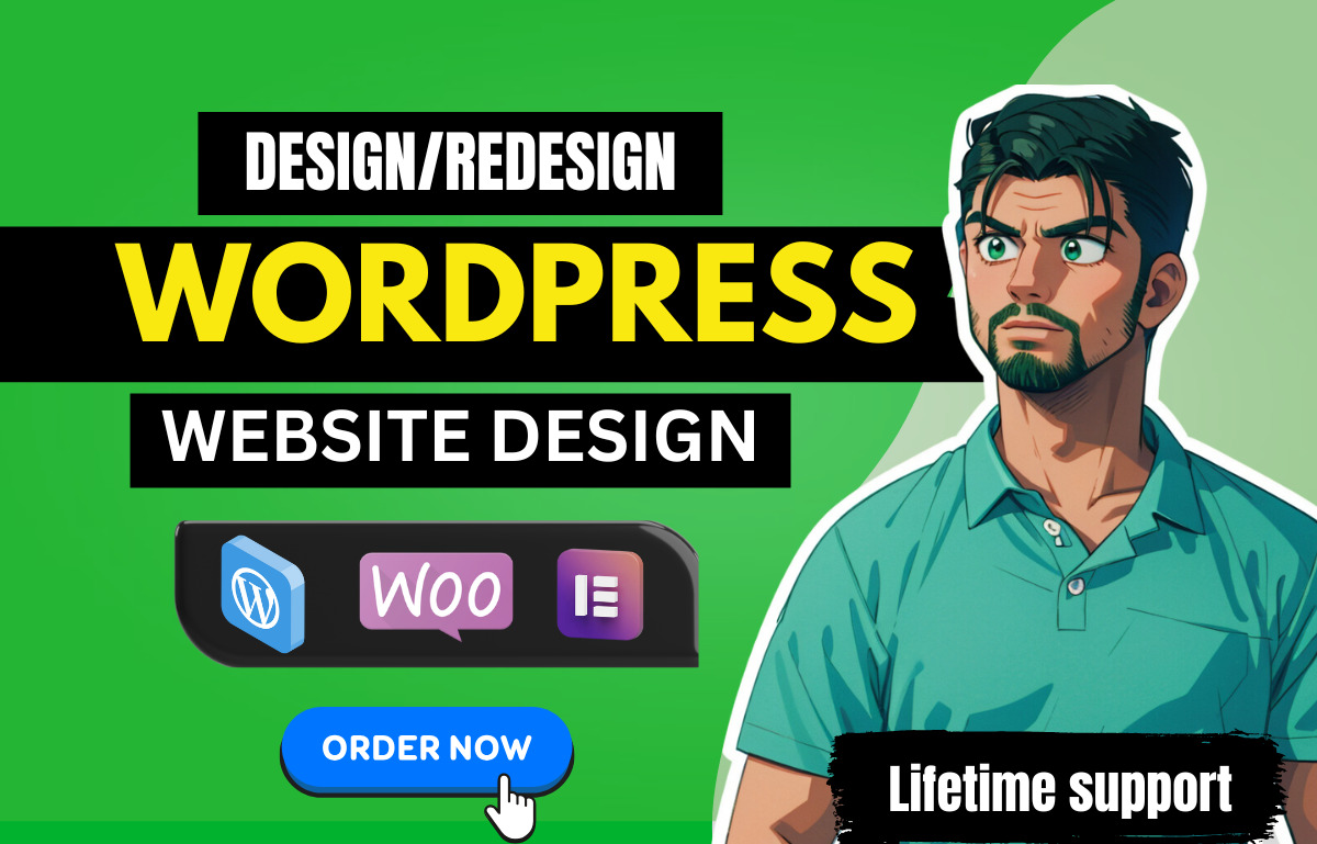 I will create wordpress website design, redesign wor...