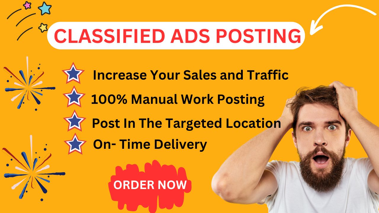 I will classified ads posting on top classified ad po...