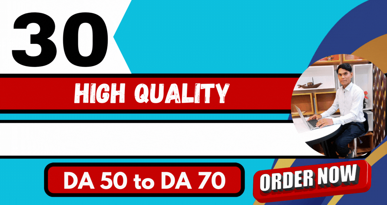 Manually Build 30 High Quality Web 2.0 Backlinks DA 50 to DA 70