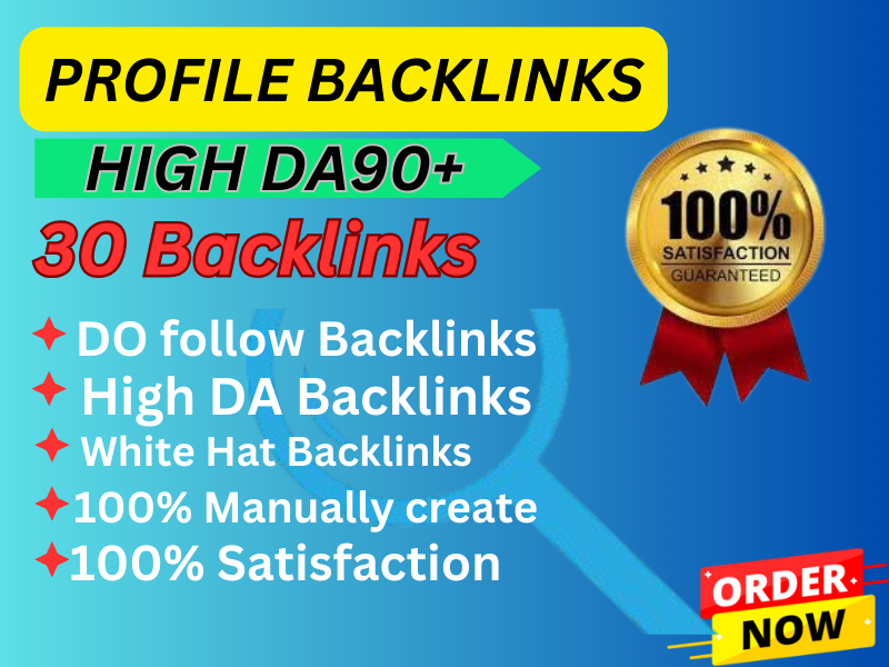 Manually 30 High DA Profile 90+ Backlinks for SEO ran...