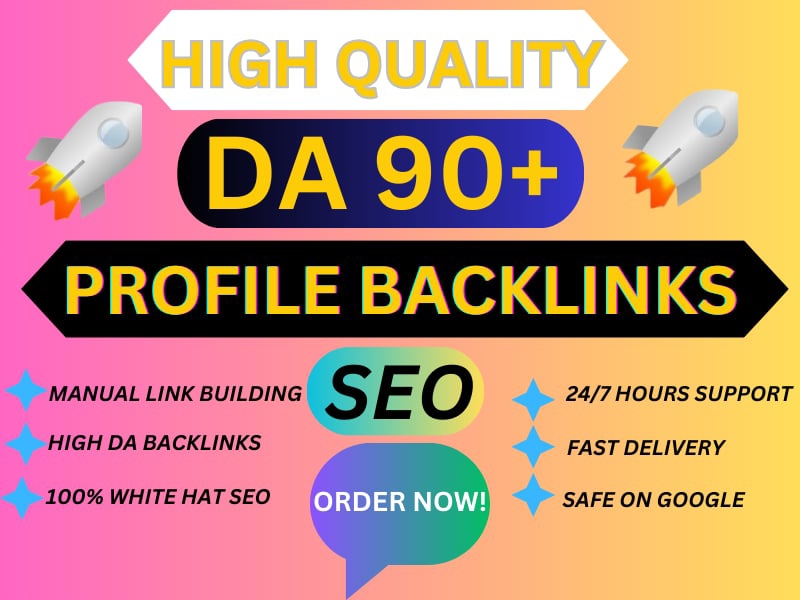 I will high authority profile backlinks da 90+ manual...