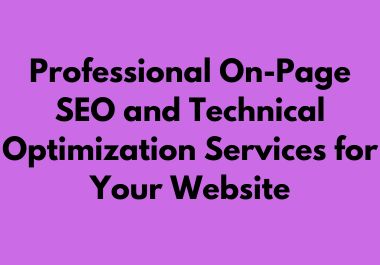 Professional Website Optimization and On-Page SEO Ser...