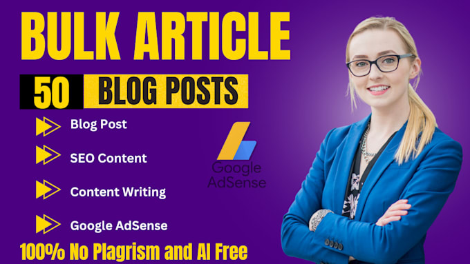I will write 1000 words SEO bulk articles for creativ...