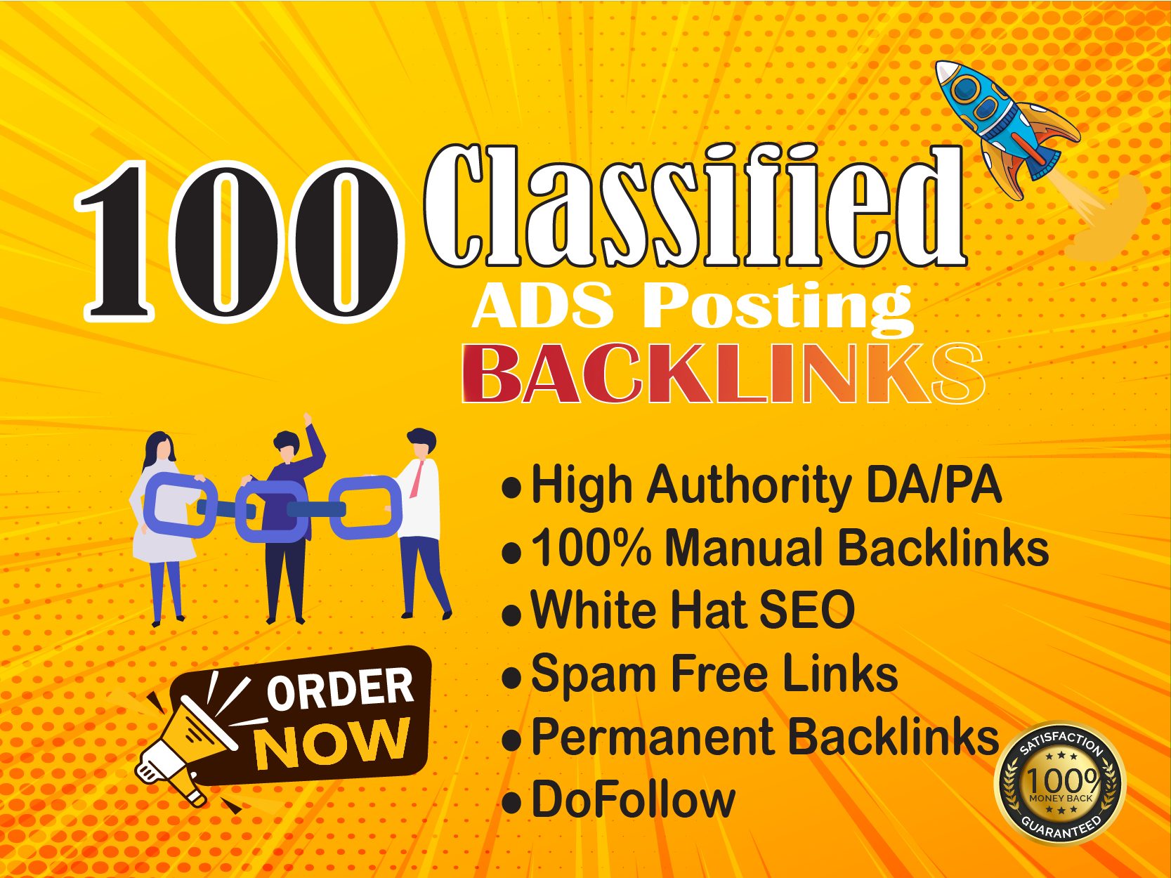 I will post 100 classified ads on high-traffic classi...