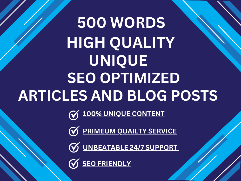 I will write high quality optimized 500-word articles...