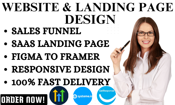 i will design responsive landing page website design ...