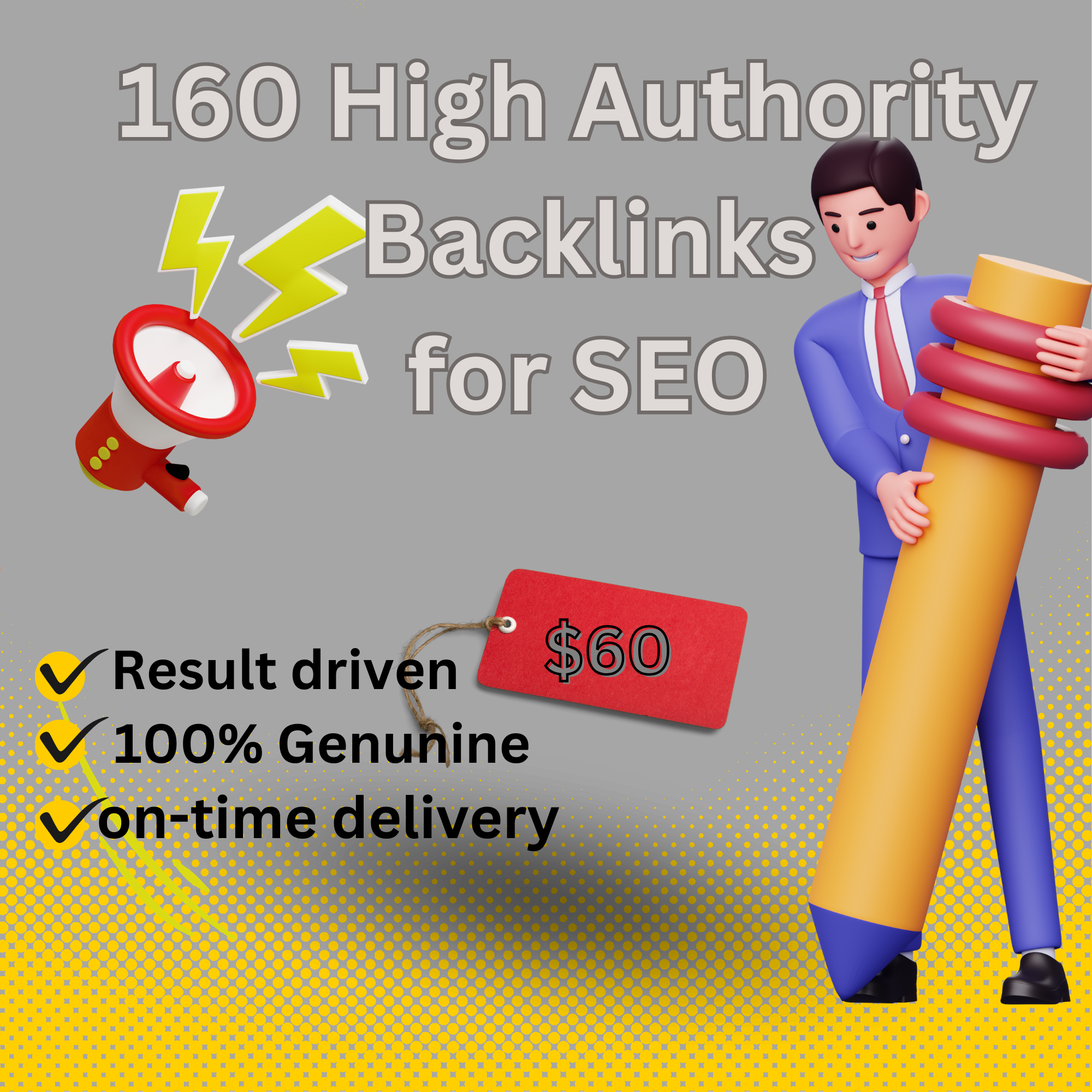 Build white hat 160 backlinks high authority SEO link...