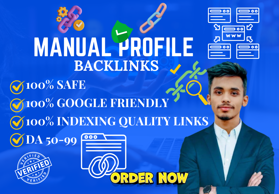 I will 100 SEO profile backlinks with high da authori...