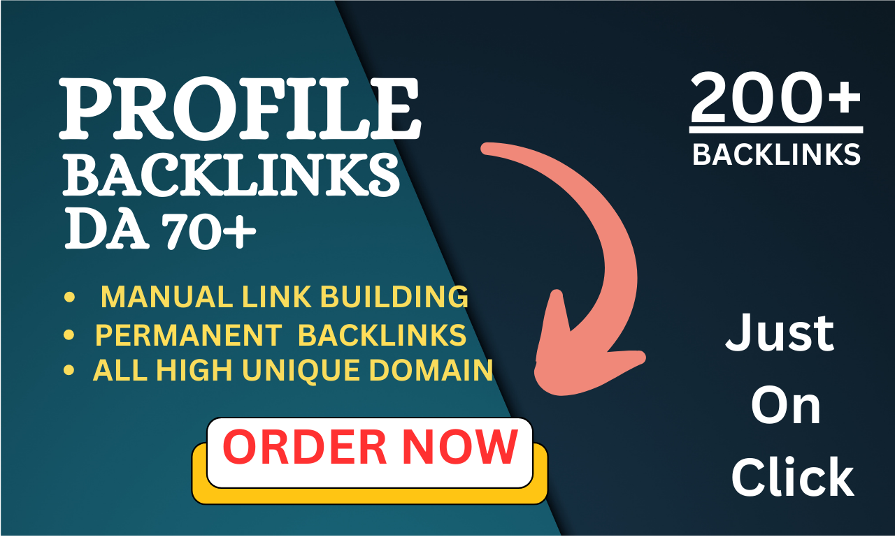 I will do 200 Profile Backlink on DA 80+ Site for you...